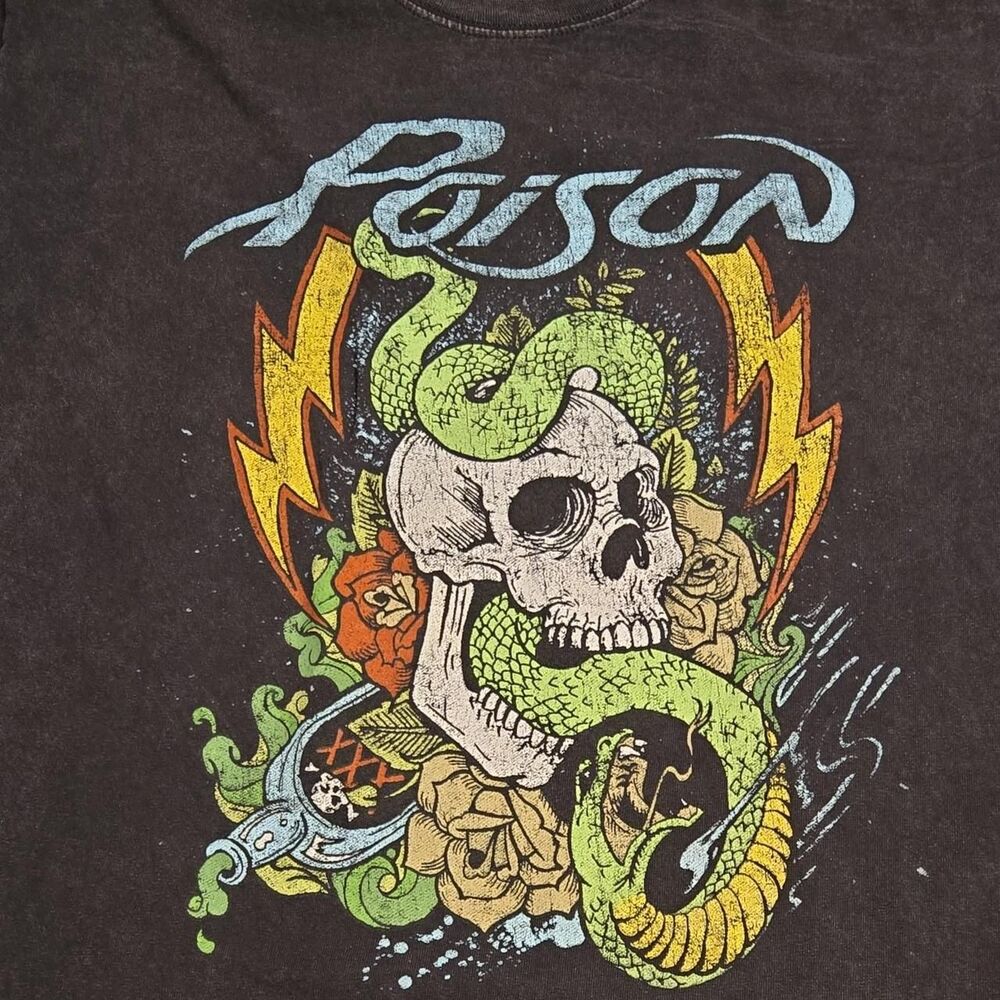 Poison Men's Black T-shirt size L